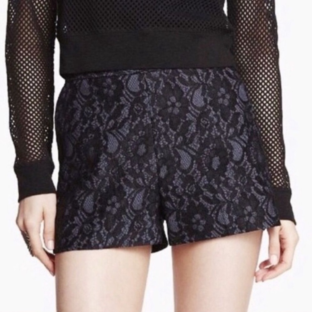 Express Black High Waist Shorts with Elegant Design - Picture 3 of 5